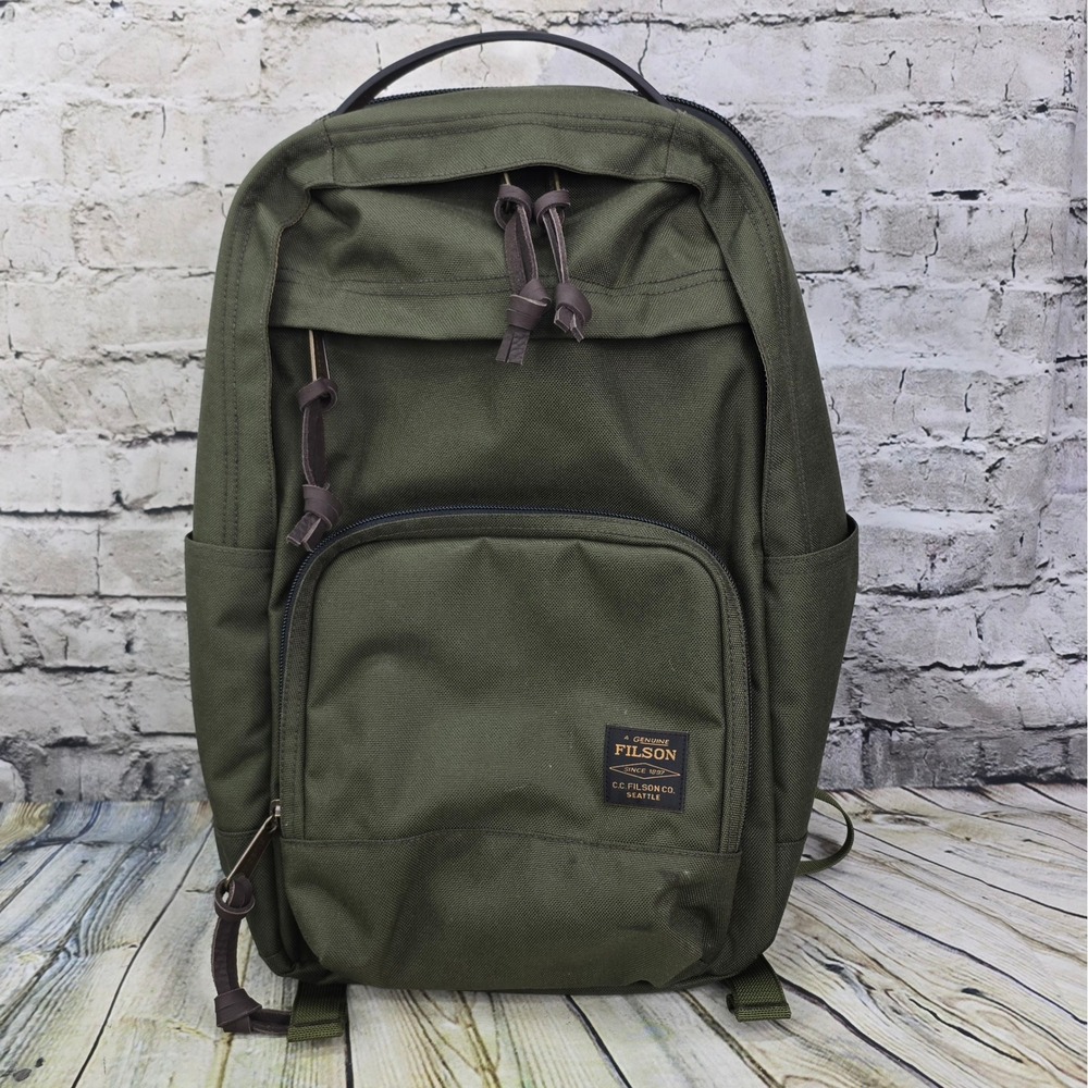 Filson Dryden Backpack Otter Green Cordura Nylon Travel Bag Laptop Sleeve 25L